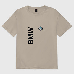 Футболка оверсайз мужская BMW ато супер, цвет: миндальный