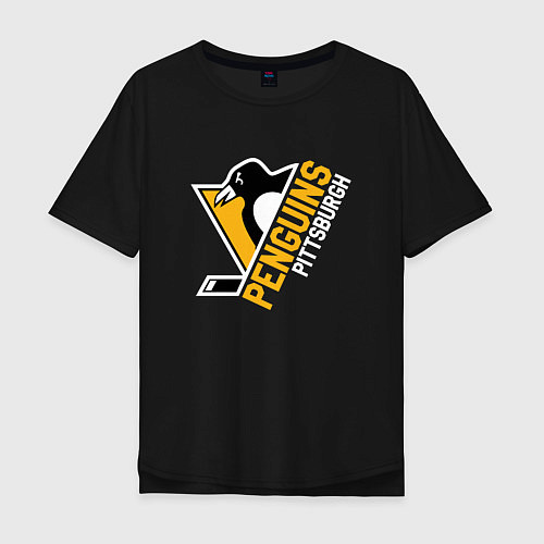Мужская футболка оверсайз Pittsburgh Penguins Питтсбург Пингвинз / Черный – фото 1