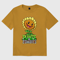 Мужская футболка оверсайз Plants vs Zombies Подсолнух