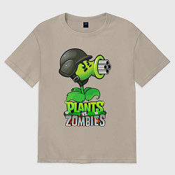 Мужская футболка оверсайз Plants vs Zombies Горохомёт