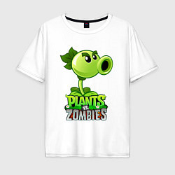 Мужская футболка оверсайз Plants vs Zombies Горохострел