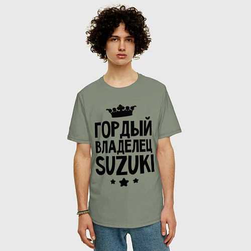 Мужская футболка оверсайз Гордый владелец Suzuki / Авокадо – фото 3