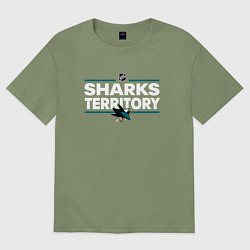 Футболка оверсайз мужская SHARKS TERRITORY САН-ХОСЕ ШАРКС, цвет: авокадо