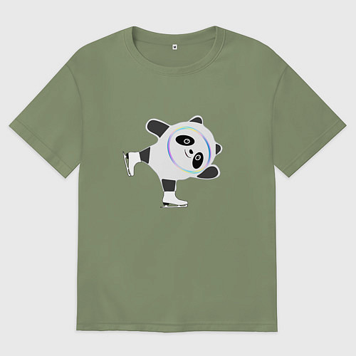 Мужская футболка оверсайз Китайское фигурное катание / Авокадо – фото 1