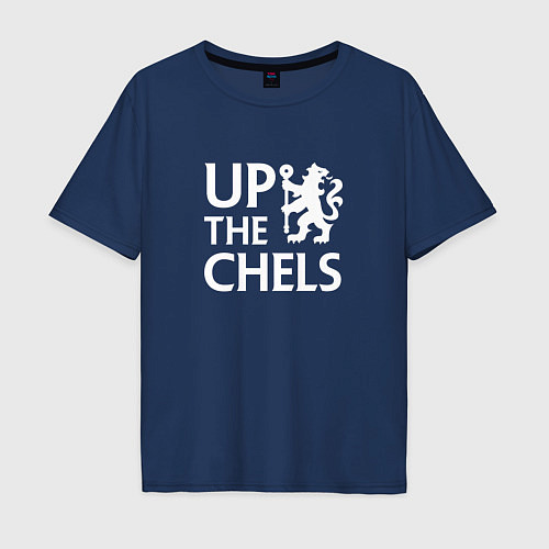 Мужская футболка оверсайз UP THE CHELS, Челси, Chelsea / Тёмно-синий – фото 1