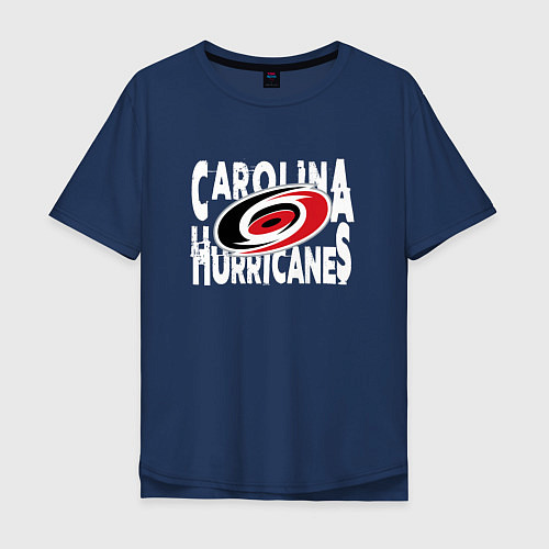 Мужская футболка оверсайз Каролина Харрикейнз, Carolina Hurricanes / Тёмно-синий – фото 1