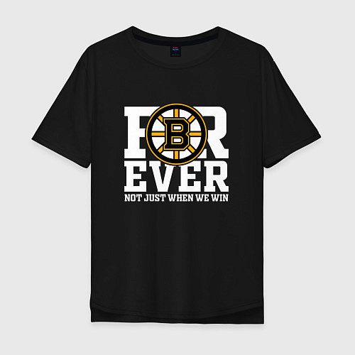 Мужская футболка оверсайз FOREVER NOT JUST WHEN WE WIN, Boston Bruins, Босто / Черный – фото 1