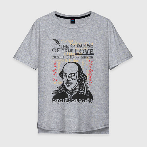 Мужская футболка оверсайз The Course of true love never did run smooth / Меланж – фото 1
