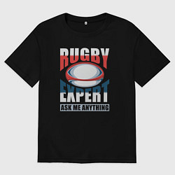 Футболка оверсайз мужская Регби эксперт, цвет: черный