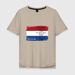Футболка оверсайз мужская Для дизайнера Флаг Нидерландов, цвет: миндальный