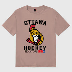 Футболка оверсайз мужская OTTAWA SENATORS ОТТАВА СЕНАТОРЗ, цвет: пыльно-розовый
