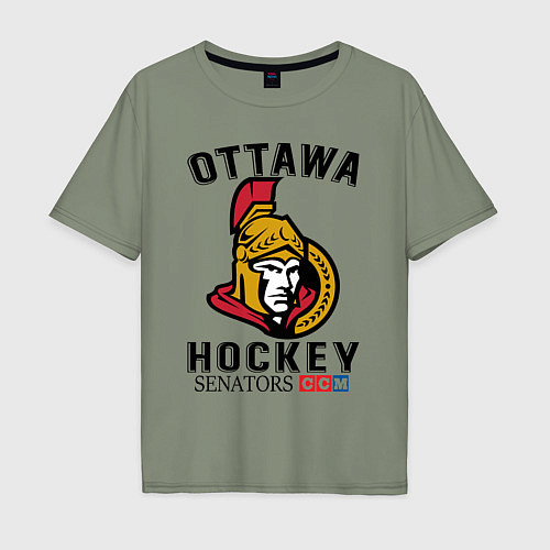 Мужская футболка оверсайз OTTAWA SENATORS ОТТАВА СЕНАТОРЗ / Авокадо – фото 1