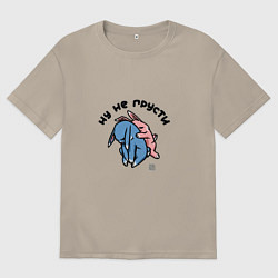 Футболка оверсайз мужская Не грусти - я с тобой, цвет: миндальный