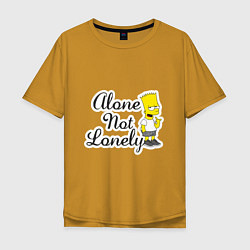 Мужская футболка оверсайз Alone not lonely Барт