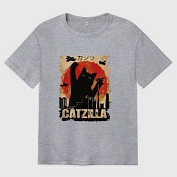 Футболка оверсайз мужская Котзилла 0001, цвет: меланж