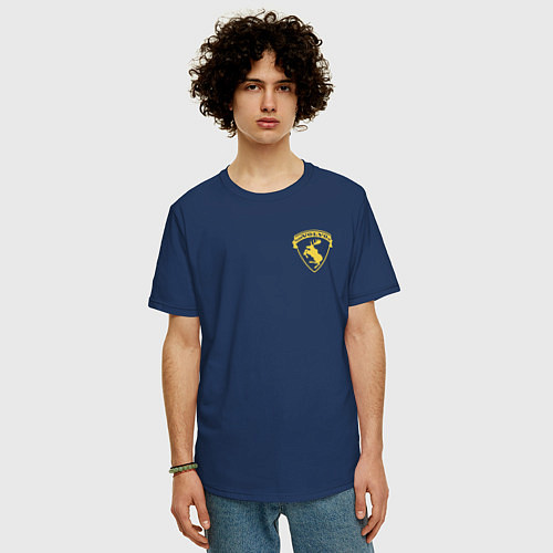 Мужская футболка оверсайз VOLVO Логотип / Тёмно-синий – фото 3