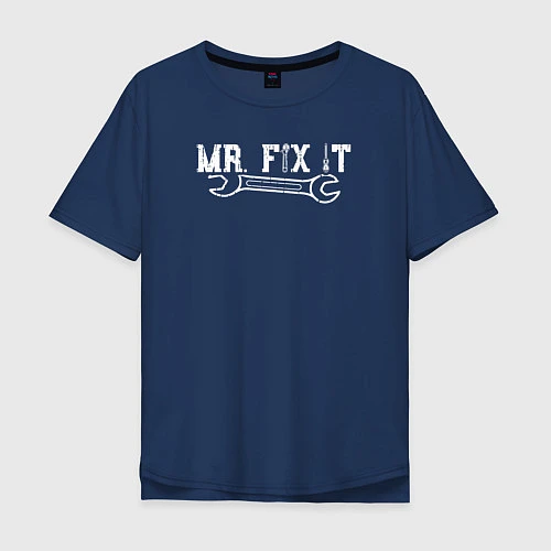 Мужская футболка оверсайз Mr FIX IT / Тёмно-синий – фото 1