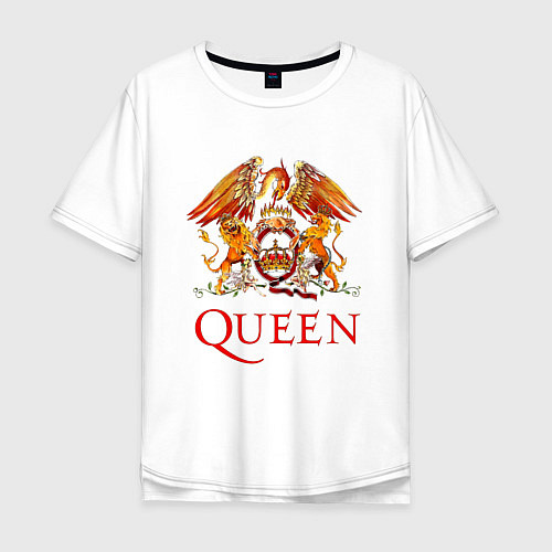 Мужская футболка оверсайз Queen, логотип / Белый – фото 1