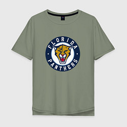 Мужская футболка оверсайз Florida Panthers Флорида Пантерз Логотип