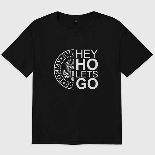 Мужская футболка оверсайз Ramones Hey! Ho! Lets Go / Черный – фото 1