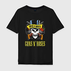 Футболка оверсайз мужская GUNS N ROSES ГРУППА, цвет: черный