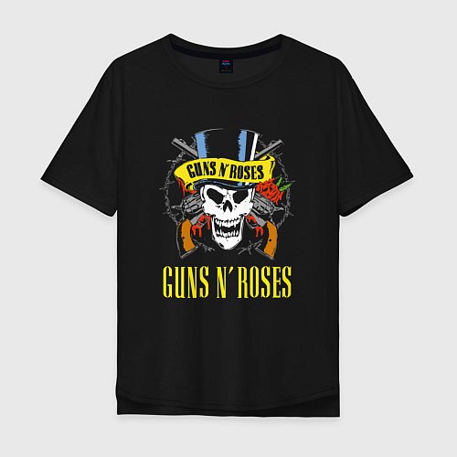 Мужская футболка оверсайз GUNS N ROSES ГРУППА / Черный – фото 1