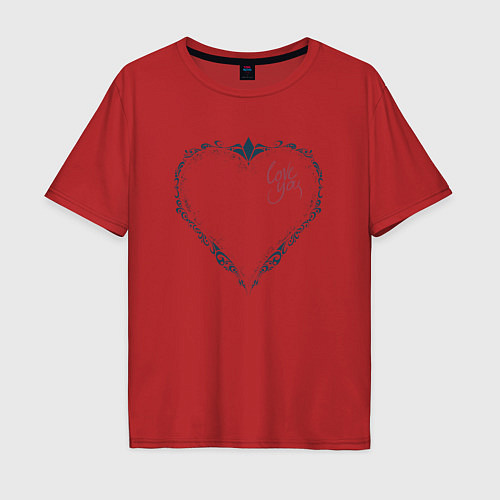 Мужская футболка оверсайз Темное сердце ! / Красный – фото 1