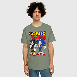Футболка оверсайз мужская ЕЖ СОНИК SONIC THE HEDGEHOG, цвет: авокадо — фото 2