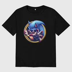 Футболка оверсайз мужская Sonic Exe Horror, цвет: черный