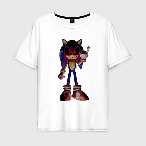 Мужская футболка оверсайз Sonic Exe Gesture / Белый – фото 1