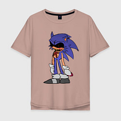 Футболка оверсайз мужская Sonic Exe Sketch Hedgehog, цвет: пыльно-розовый
