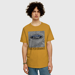 Футболка оверсайз мужская Ford Performance, цвет: горчичный — фото 2