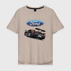 Футболка оверсайз мужская Ford Performance Motorsport, цвет: миндальный