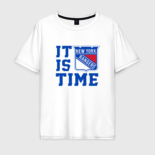 Мужская футболка оверсайз It is New York Rangers Time Нью Йорк Рейнджерс / Белый – фото 1