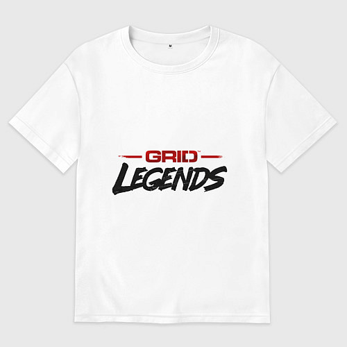 Мужская футболка оверсайз Грид / Белый – фото 1