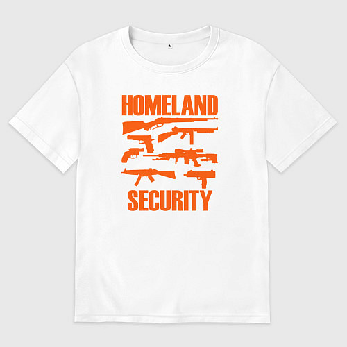 Мужская футболка оверсайз Национальная безопасность / Белый – фото 1