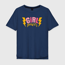Футболка оверсайз мужская Lightning Girl Power, цвет: тёмно-синий