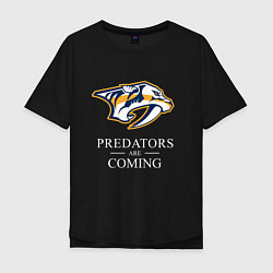 Футболка оверсайз мужская Nashville Predators are Coming Нэшвилл Предаторз, цвет: черный