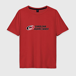 Футболка оверсайз мужская Carolina Hurricanes Каролина Харрикейнз, цвет: красный