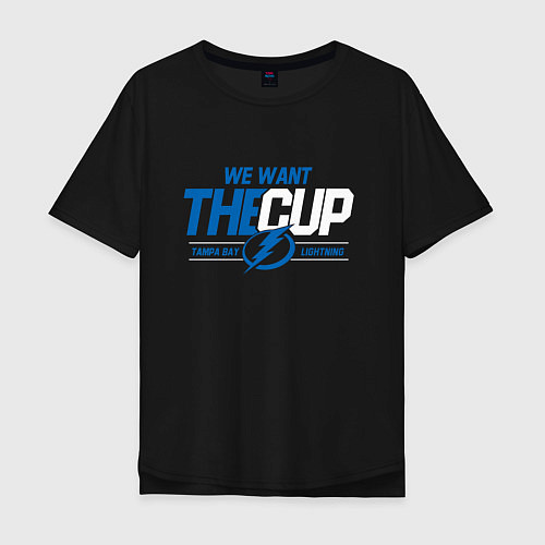 Мужская футболка оверсайз Tampa Bay Lightning We want the cup Тампа Бэй Лайт / Черный – фото 1