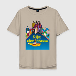 Мужская футболка оверсайз The Beatles on a Yellow Submarine