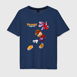 Футболка оверсайз мужская Rayman в прыжке, цвет: тёмно-синий
