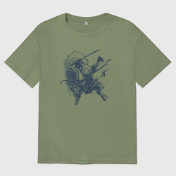 Мужская футболка оверсайз Супер белка-ниндзя