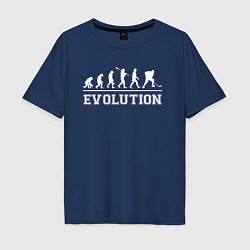 Футболка оверсайз мужская HOCKEY EVOLUTION ХОККЕЙ ЭВОЛЮЦИЯ, цвет: тёмно-синий