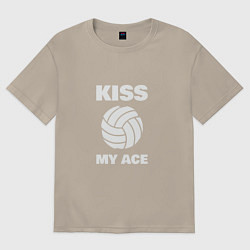 Футболка оверсайз мужская Kiss - My Ace, цвет: миндальный
