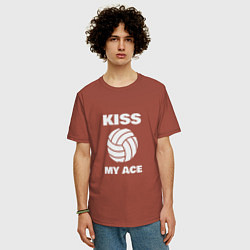 Футболка оверсайз мужская Kiss - My Ace, цвет: кирпичный — фото 2