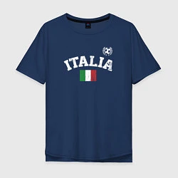 Футболка оверсайз мужская Футбол Италия, цвет: тёмно-синий