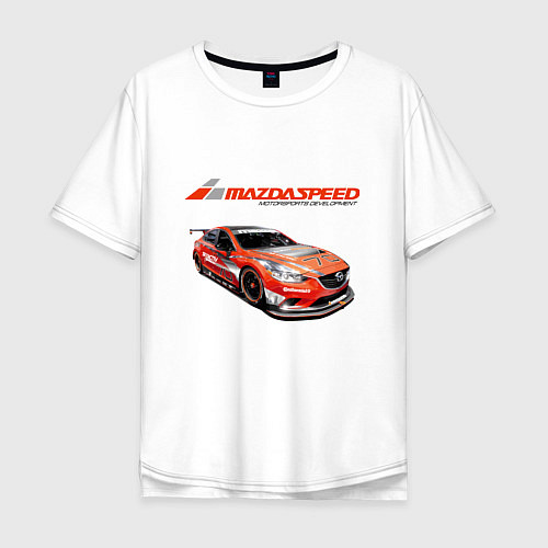 Мужская футболка оверсайз Mazda Motorsport Development / Белый – фото 1