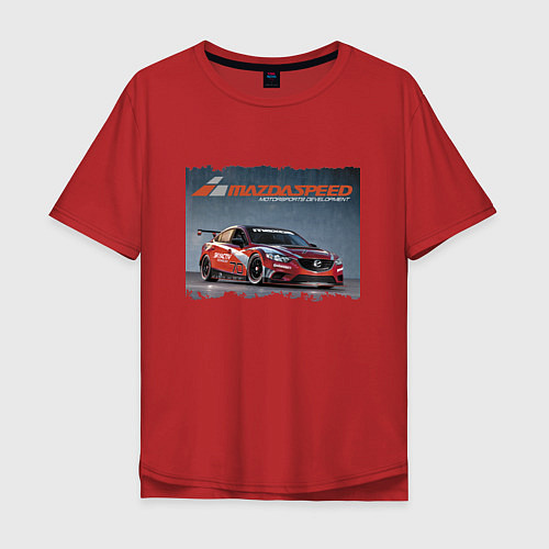 Мужская футболка оверсайз Mazda Motorsports Development / Красный – фото 1
