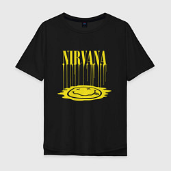 Футболка оверсайз мужская Nirvana Логотип Нирвана, цвет: черный